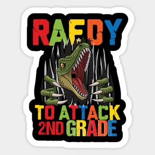 Funny Ready To Attack 2nd Grade Shark First Day of School Gifts Kids Sticker